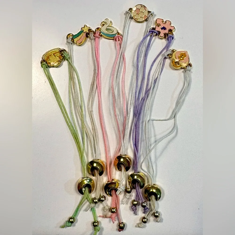 Lucky Fortune BFF Charm Bracelets, Adjustable Length, 6 Included